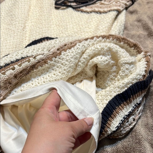 Greylin Cream Spaghetti Strap Crochet Sundress, Size Large - Picture 5 of 8